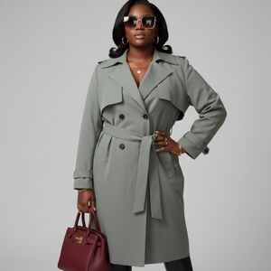 Elegant Women's Gray Trench Coat